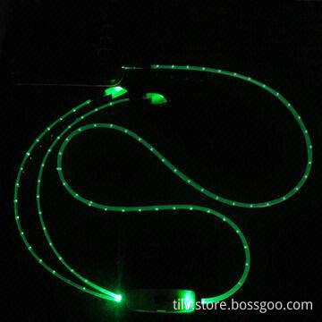 EL visible flash earphone with microphone/3.5mm plug, for small phones